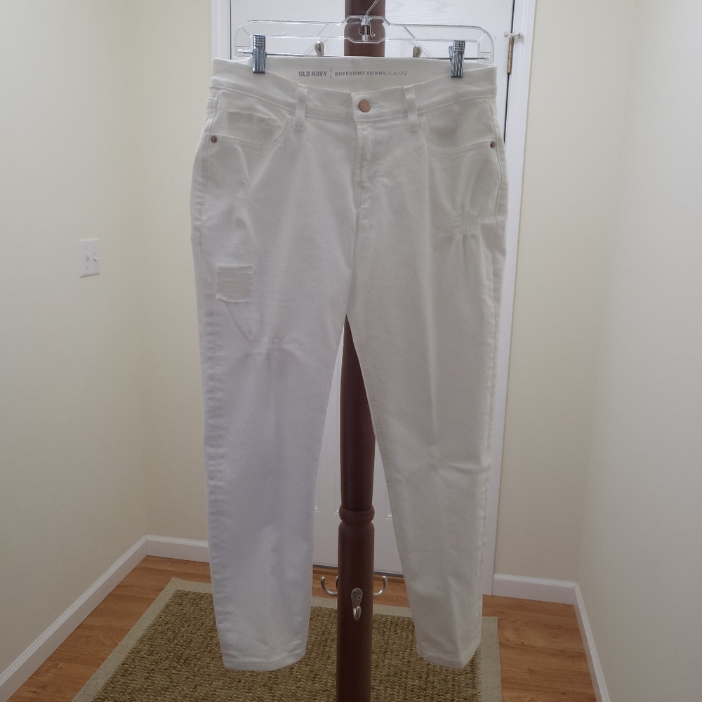 OLD NAVY Jeans Boyfriend Skinny White Size 6